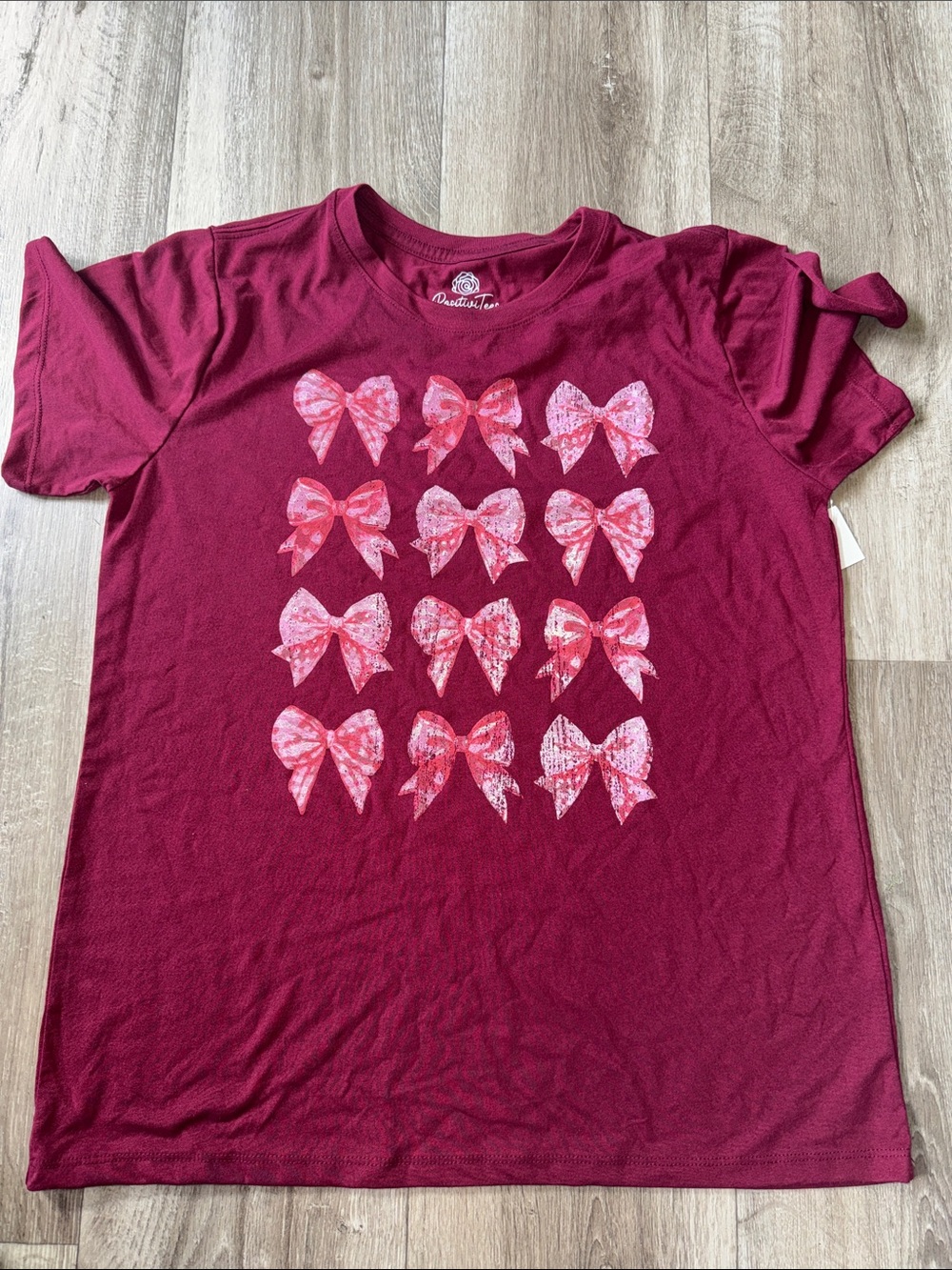women’s ' Burgundy Bow Graphic Tee